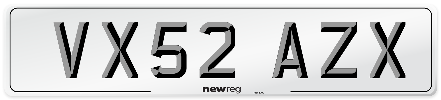 VX52 AZX Number Plate from New Reg